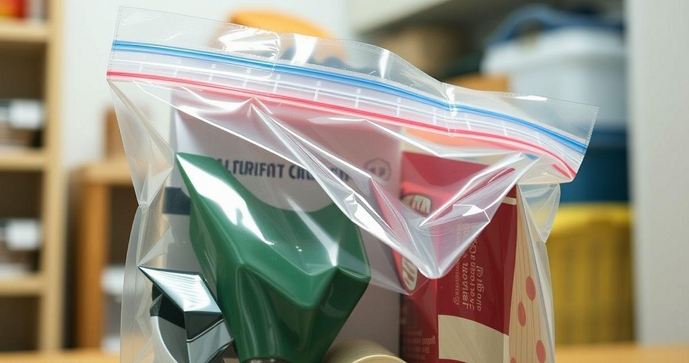 Saco plástico com adesivo é a solução ideal para organização e praticidade no dia a dia