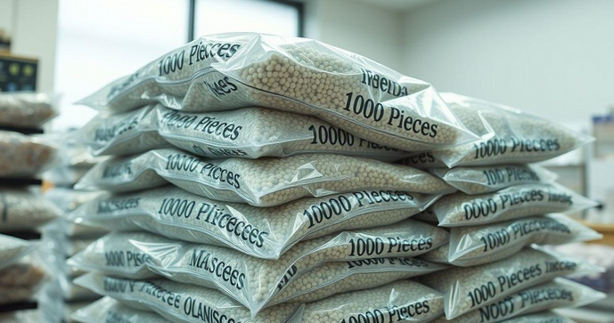 Saco plástico adesivado pacote 1000 peças é a solução ideal para suas necessidades de embalagem